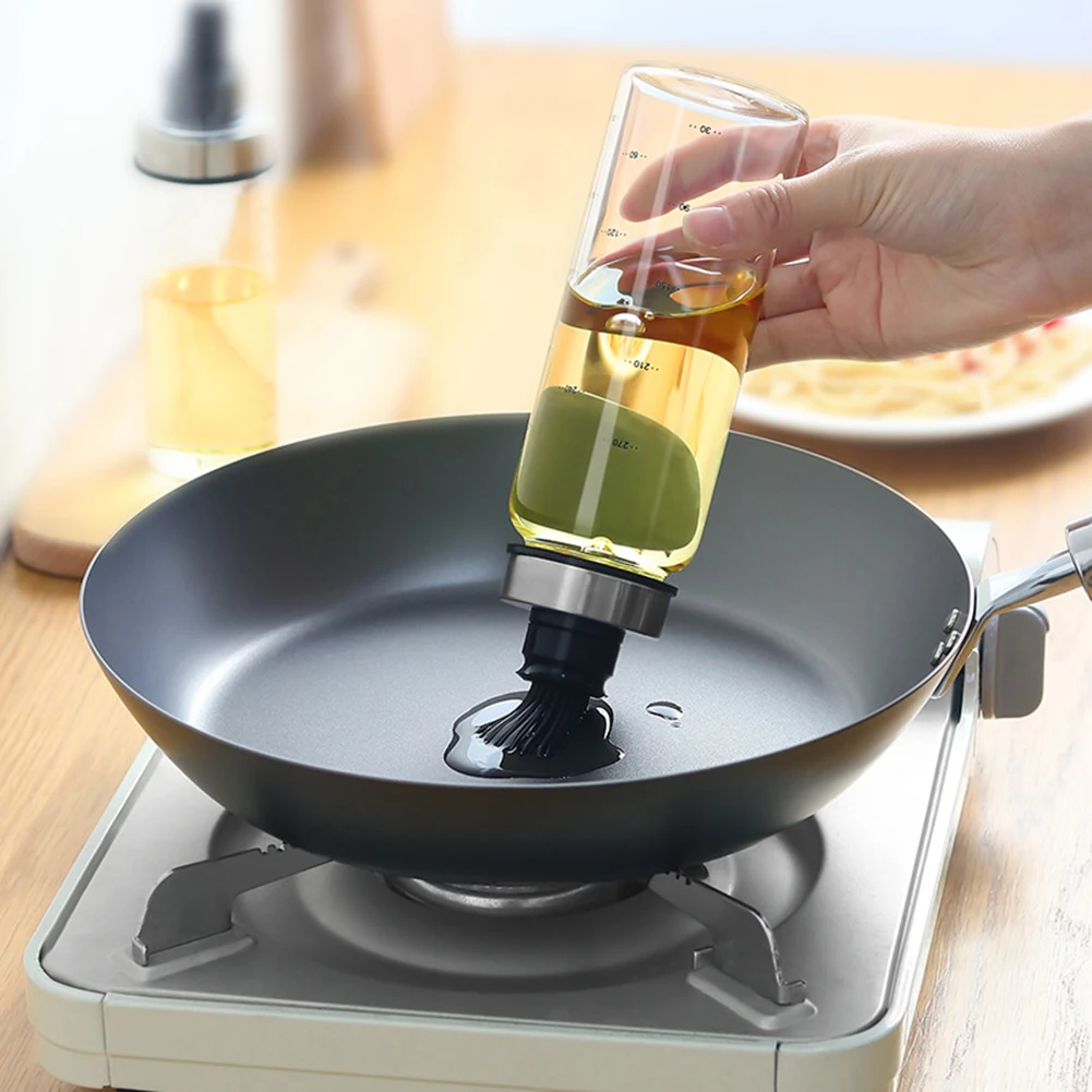

BBQ Baking Cooking Oil Jar Heat-resist Borosilicate Sauce Can Oil Dispenser Seasoning Brush Household Kitchen Tool garlic press