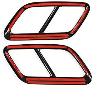 

304 Stainless Steel Car Exhaust Pipe Cover Trim Accessories For Land Rover Range Rover Velar 2017 2018 2019 (Black)
