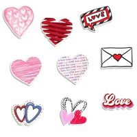 10pieceslot personalized valentine s day themed print planar resin diy party gift pendant decoration