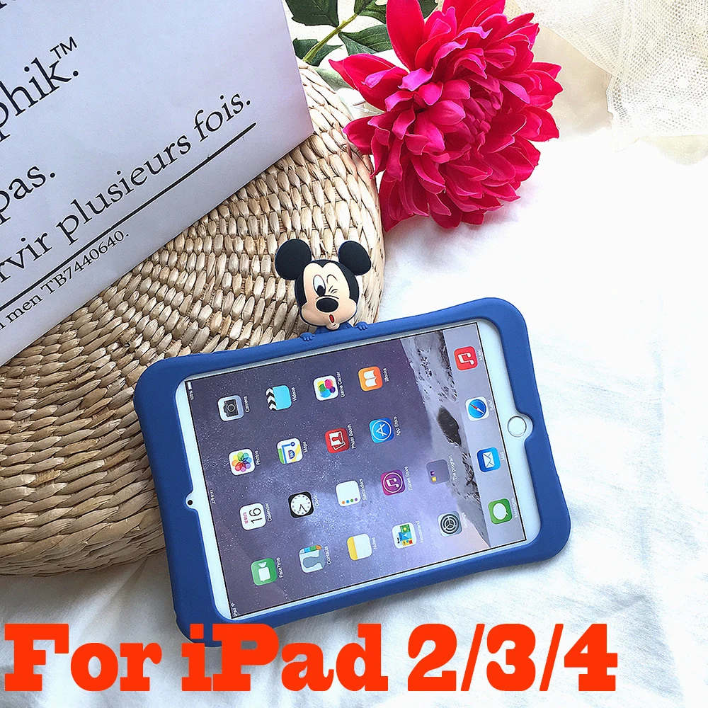 as photo Микки и Минни Маус кукла для iPad 9,7 Pro9.7/10,5 скрыть подставка силиконовый чехол Защитный Чехол Air 2/2/3/4 мини 7,9 Mini 5 корпус - Цвет: as photo