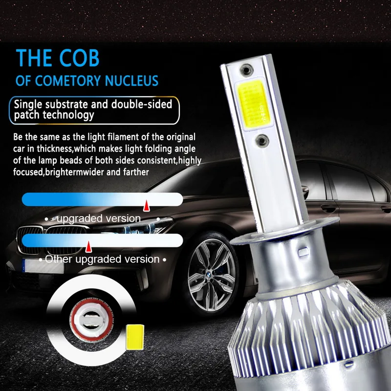 2PCs 9-36V LED Light C6 Headlight H1 H3 H7 H11 H13 36W 3800LM Automatic Headlamp 6500K Bulb | Освещение