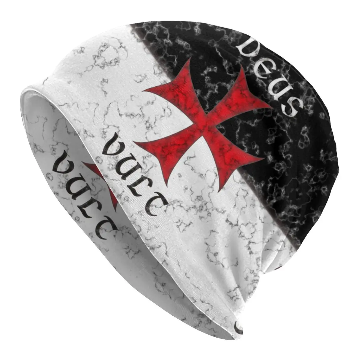 

Двойная вязаная шапка Deus, вулт, крест, темплар, рыцарь, христианские шапки, винтажные шапочки, облегающие шапки, Мужская зимняя теплая шапка