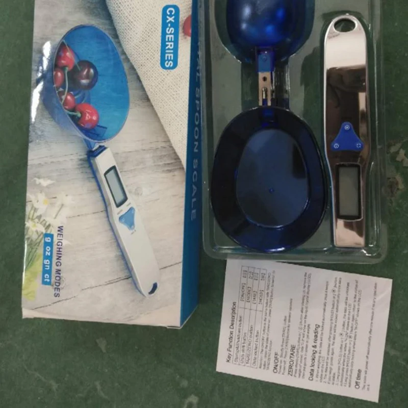 

Digital Scale Spoon LCD Display Kitchen Spoon Scale 300-500g/0.1g Electronic Measuring Spoon Scales with 3 Detachable Weighing