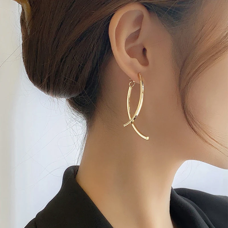 Korean Stylish Stainless Steel Long Drop Earrings For Women Fashion Simple Hanging Dangle Earrings Jewelry Girls Christmas Gift Korean Stylish Stainless Steel Long Drop Earrings For Women Fashion Simple Hanging Dangle Earrings Jewelry Girls Christmas Gift