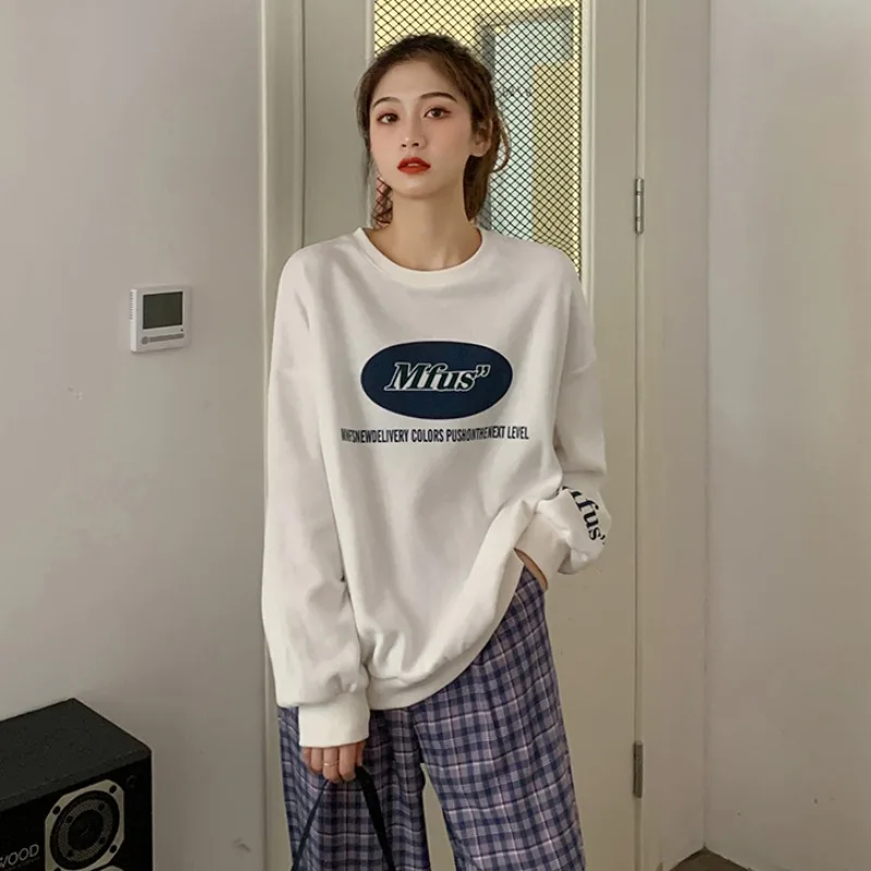 Популярный свитшот в гонконгском стиле Ins новинка весны 2021 женский свободный