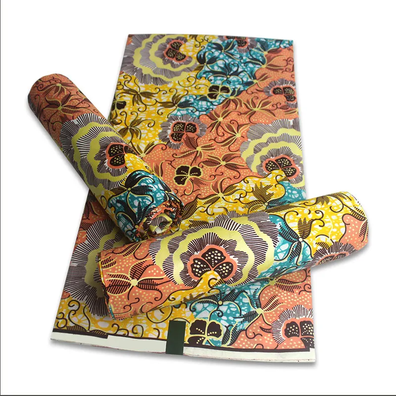 

Hot Selling Bronzing Ankara Fabric African Wax Print Gold Printing Cotton Fabric Ghana Nigerian Pagne Batik Wax Materials YST-95