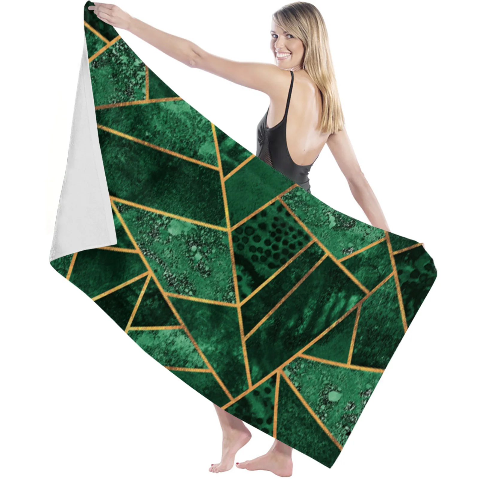 Глубокое Изумрудное банное полотенце дорожное пляжное из микрофибры Товары для