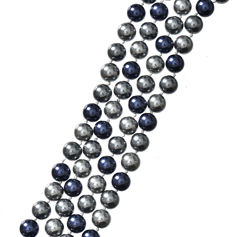 Жемчужное ожерелье с узелком плетеная цепочка для свитера разноцветное из