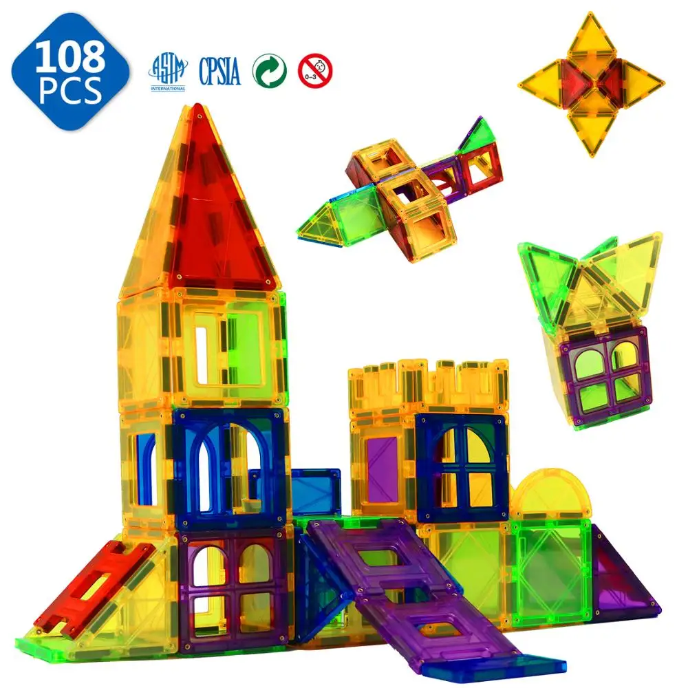 Romboss Big Size 3D Magnetic Tiles Building Blocks Magnet Constructor Brick Sets Educational Toys for Children Gifts | Игрушки и хобби