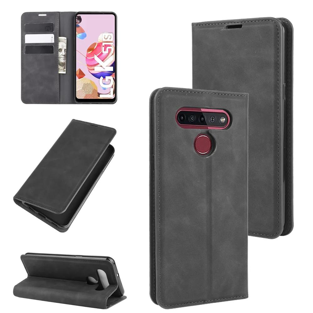 

Magnetic adsorption Pu Leather Phone Case for LG K41s Retro Case Wallet Business Phone Protective Cover for LG K41s