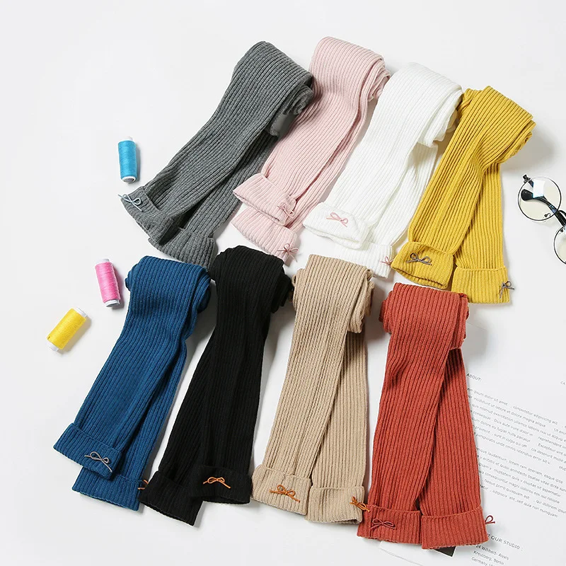 Детские штаны леггинсы для девочек на осень и зиму трикотажные однотонные Цвет