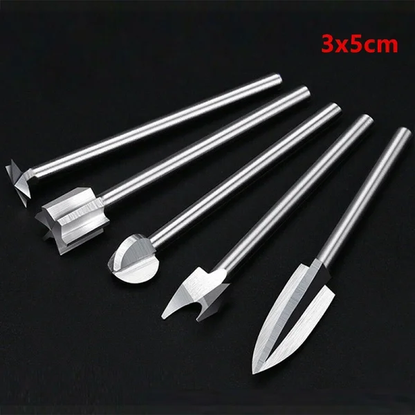 

5Pcs New Wood Carving And Engraving Drill Bit Milling Root Cutter Carving Tools Woodworking Tool Accessories