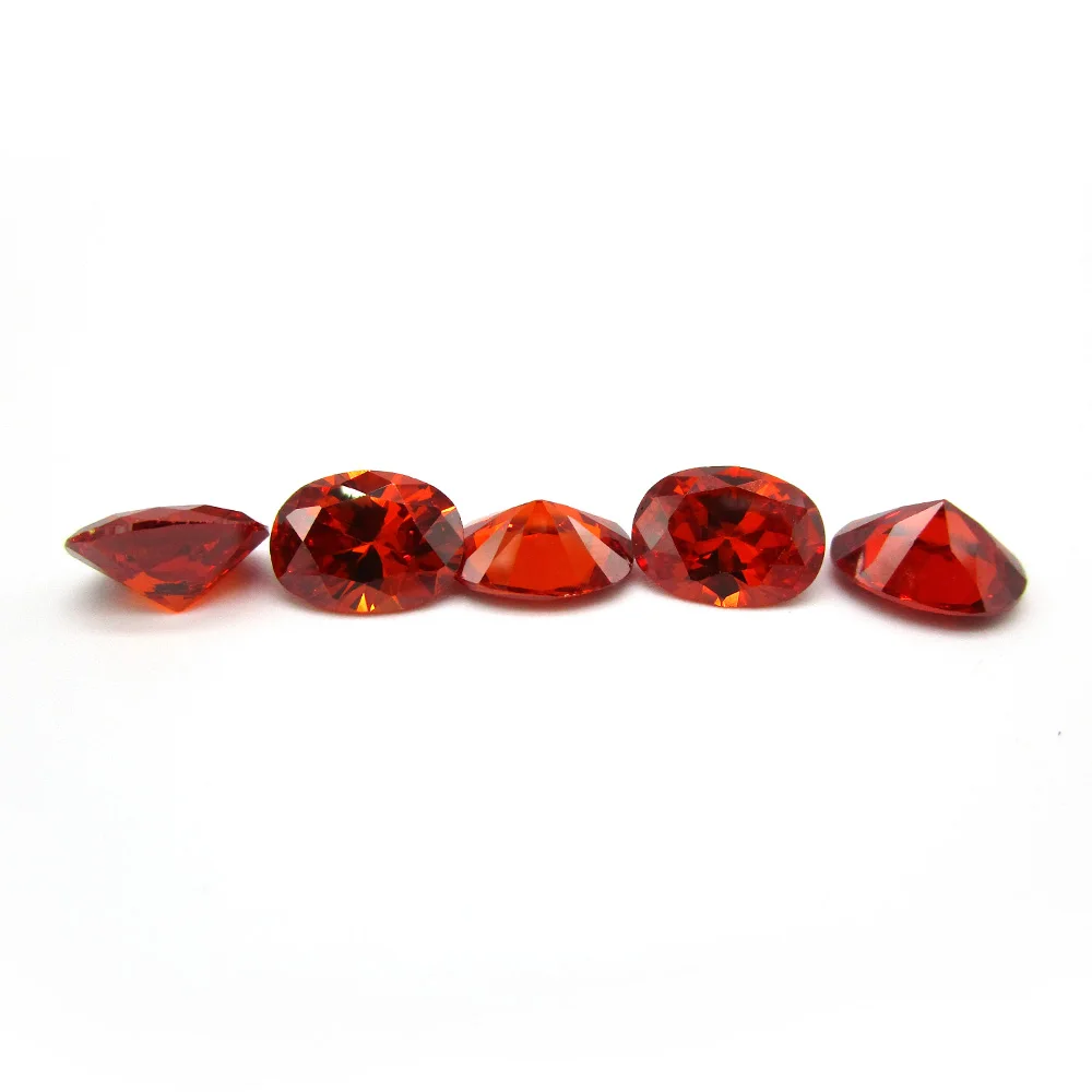 

50pcs Wholesale AAAAA 2x3mm to 13x18mm Loose Cubic Zirconia Synthetic Orange Stones Oval Cut Zircon
