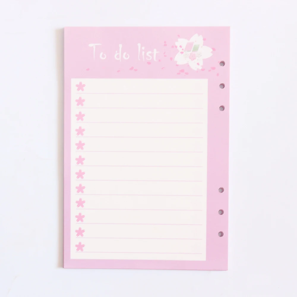 TO DO list Domikee cute 6 отверстий заправка внутренний бумажный сердечник для спирального Биндера планировщик записные книжки: список, еженедельный ежемесячный планировщик, линия, сетка A5A6 - Цвет: TO DO list