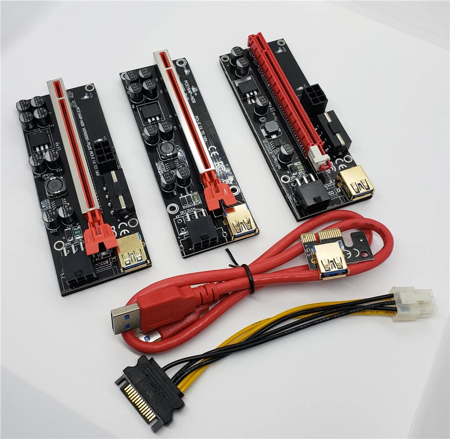 PCI-E 1X до 16X светодиодная карта расширения PCI Express PCIe GPU удлинитель кабеля адаптера