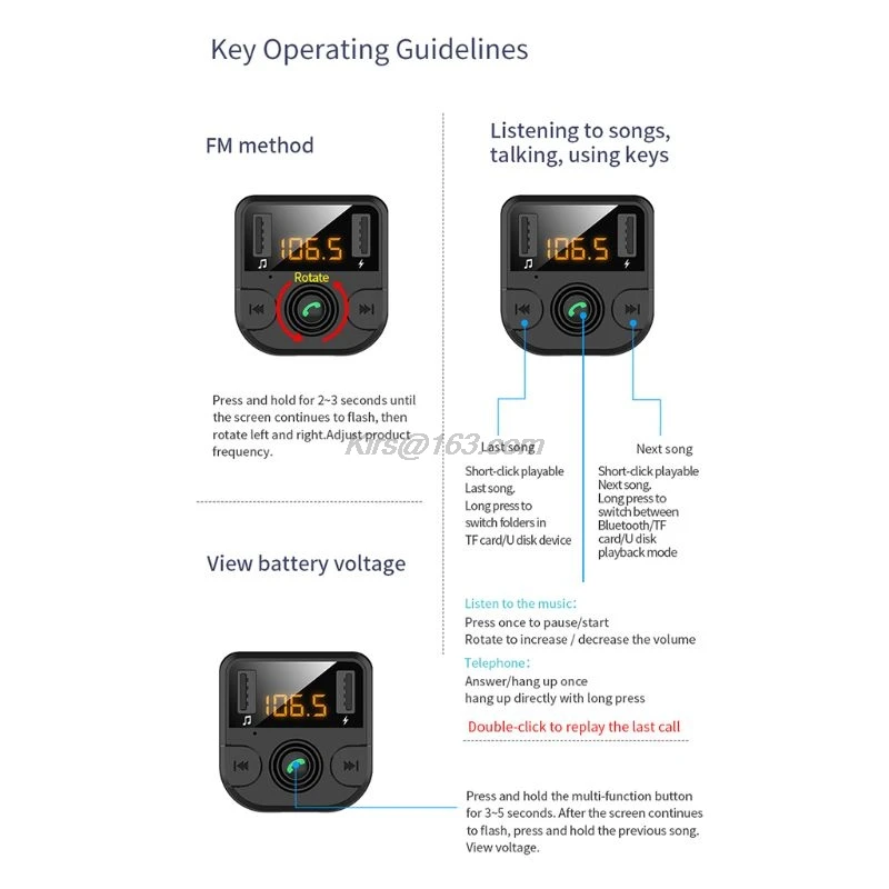 1 шт. двойная планшетория с FM-передатчиком беспроводной Bluetooth-совместимый