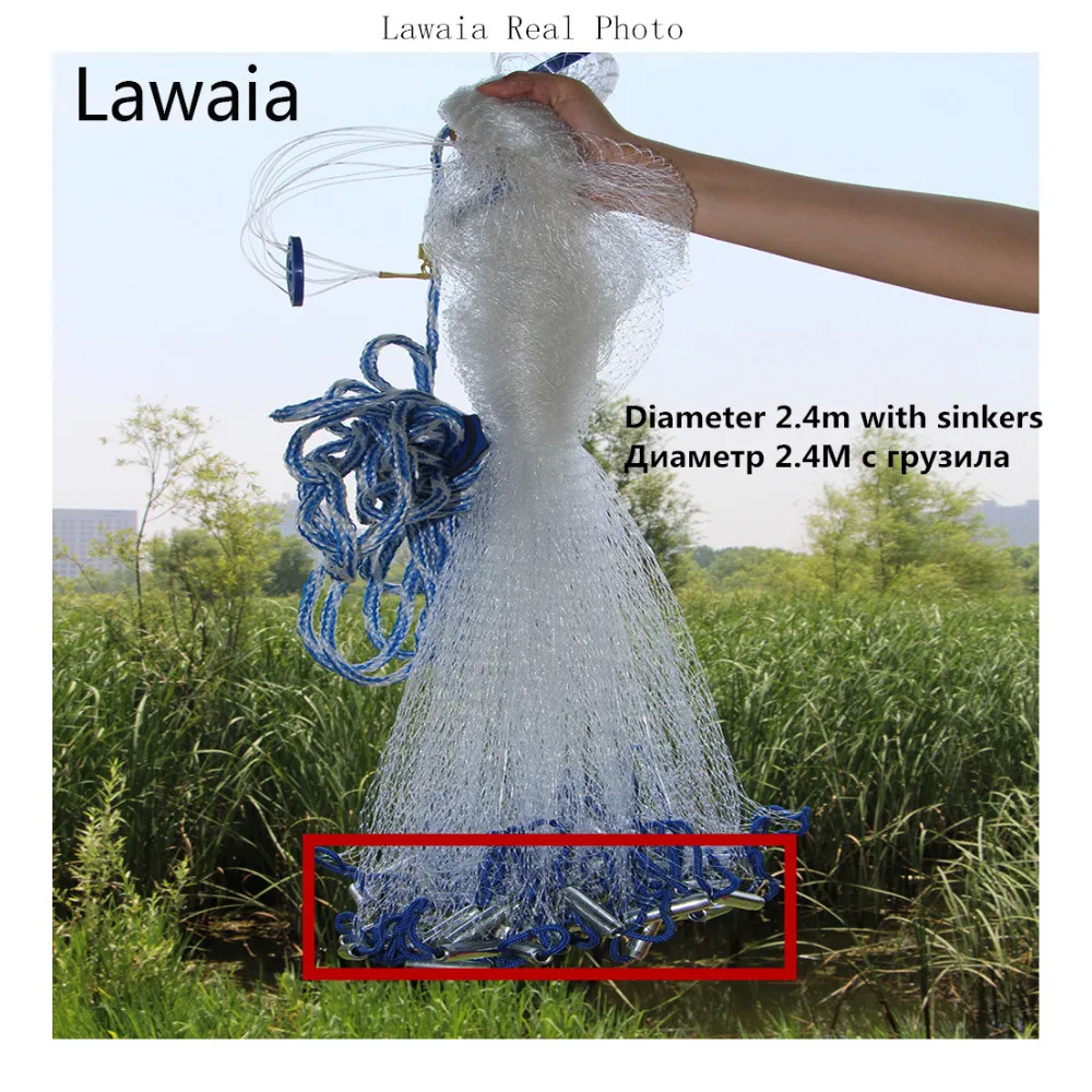 Кастинговая сеть Lawaia 2 4 7 м мелкая рыболовная с грузилами|cast net|monofilament netsfishing net |