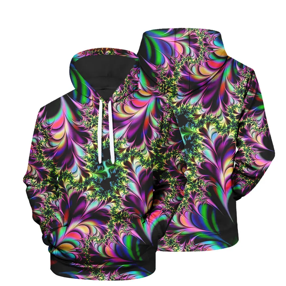 

Внешняя торговля, Мужской пуловер с этническим принтом и вихревым узором, Повседневный пуловер с капюшоном, оптовая продажа с завода