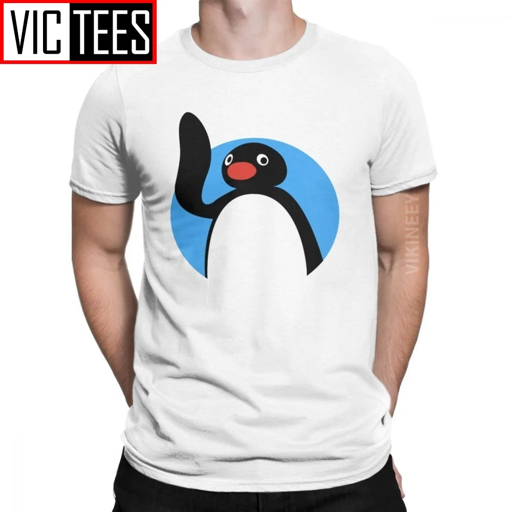 Футболка Hello Pingu Мужская в стиле ретро милая смешная хипстерская рубашка с