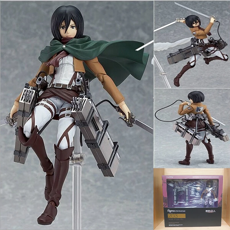 15cm attack on titan figure Levi Mikasa Eren pvc Model Toys &amp 10cm 3d Q version Clay Doll Birthday Gift | Игрушки и хобби