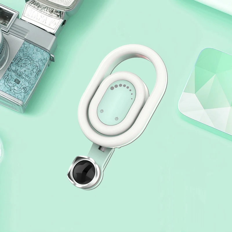 Selfie Double Ring Fill Lights Wide Angle Macro Lens 52 LED Makeup Clip Light Camera for Phone ND998 | Электроника