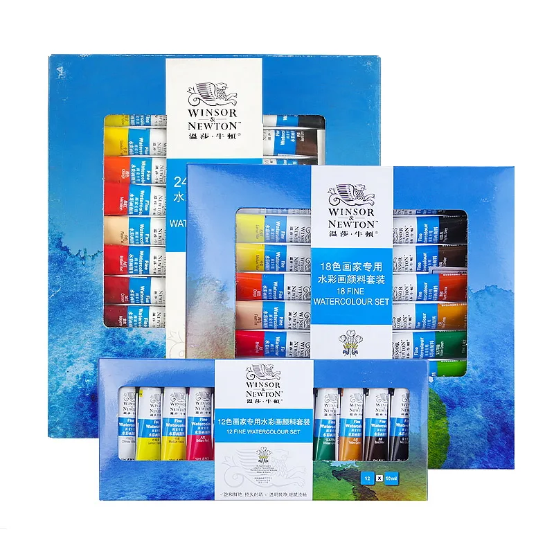 Акварельные краски в наборе Winsor Newton 12/18/24 цветов пигмент 10 мл акварельные
