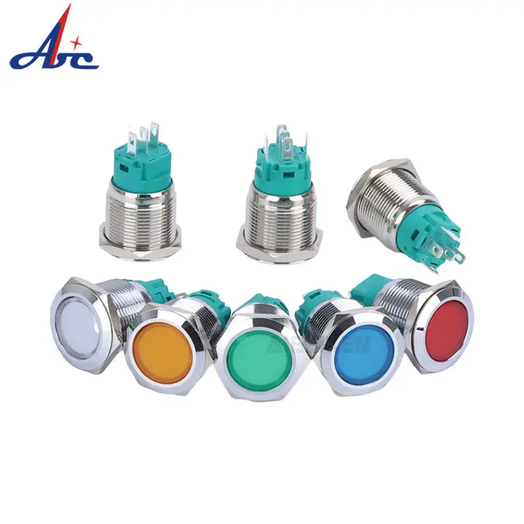 12V красный светодиодный светильник ed 19 мм металлический индикатор IP67 IK10