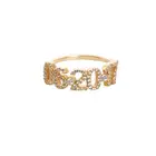 Камень кольцо 6 мм циркон Пользовательские Письмо Кольцо Для женщин пользовательское имя кольцо персонализированные Дата кольцо Рождественский подарок розовое золото сублимации