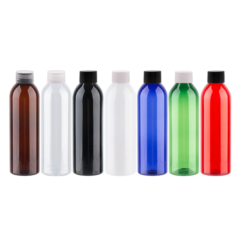 20 шт 250 мл пустая черная белая Косметическая ПЭТ бутылка 250cc цветная пластиковая