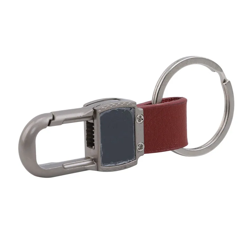 2019 мужской брелок металлический деловой стиль черный кожаный светодиодный