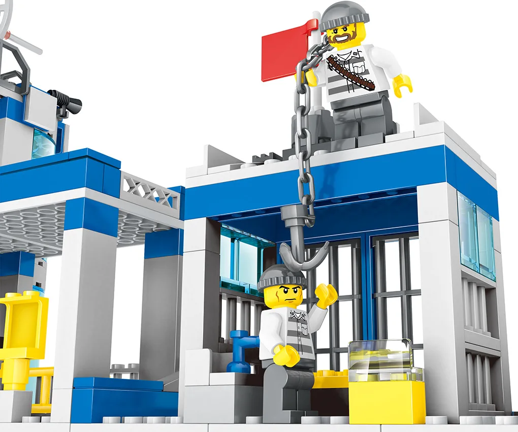 Городской сейрис полицейский участок контр Страйк Строительные блоки Кирпич набор Вертолет модель собрать