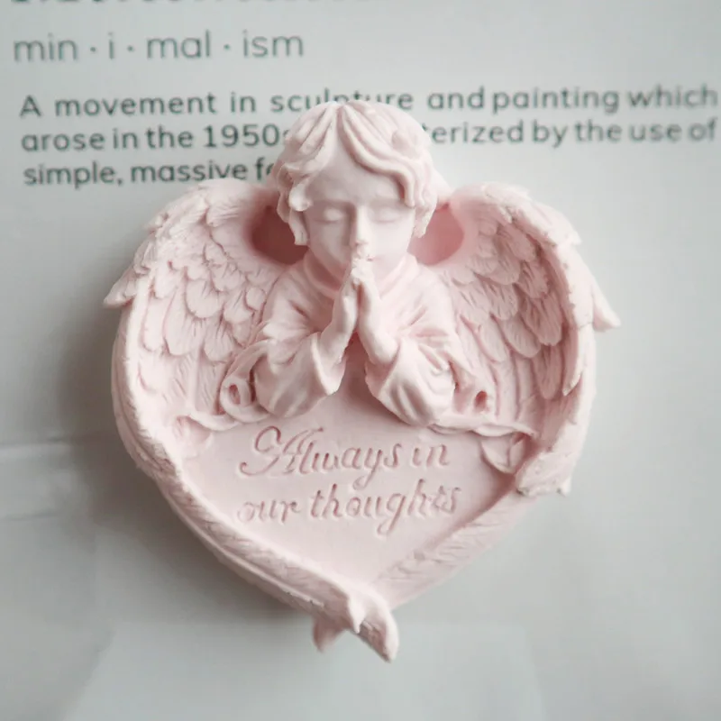 

Love shape angel wings silicone mold DIY handmade soap mold Aroma plaster mould