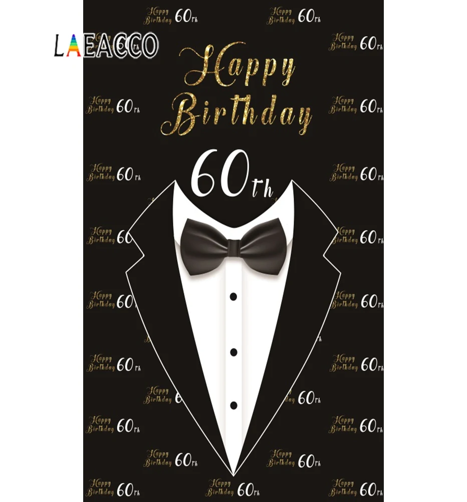 Виниловый фон Laeacco с днем 50 60-го дня рождения галстук костюм праздничный постер