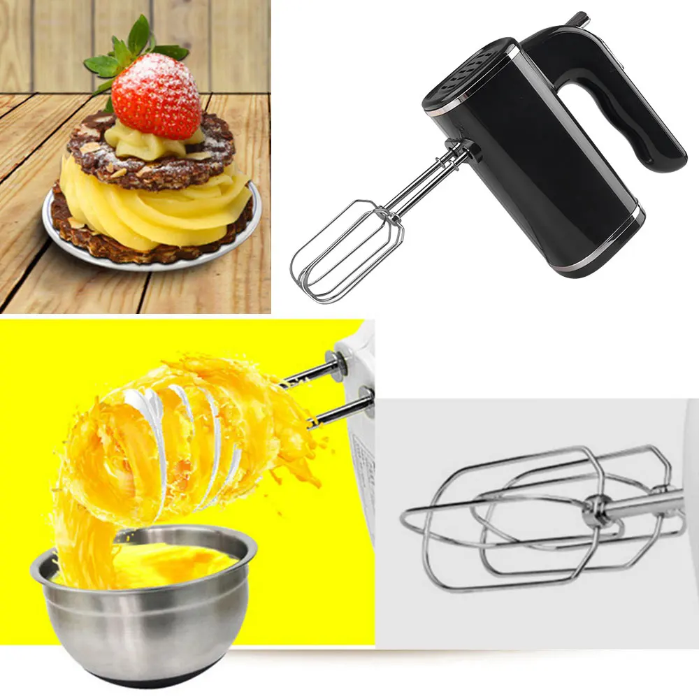 Электрический ручной миксер 5 скоростей 200 Вт мощный кухонный для теста торта