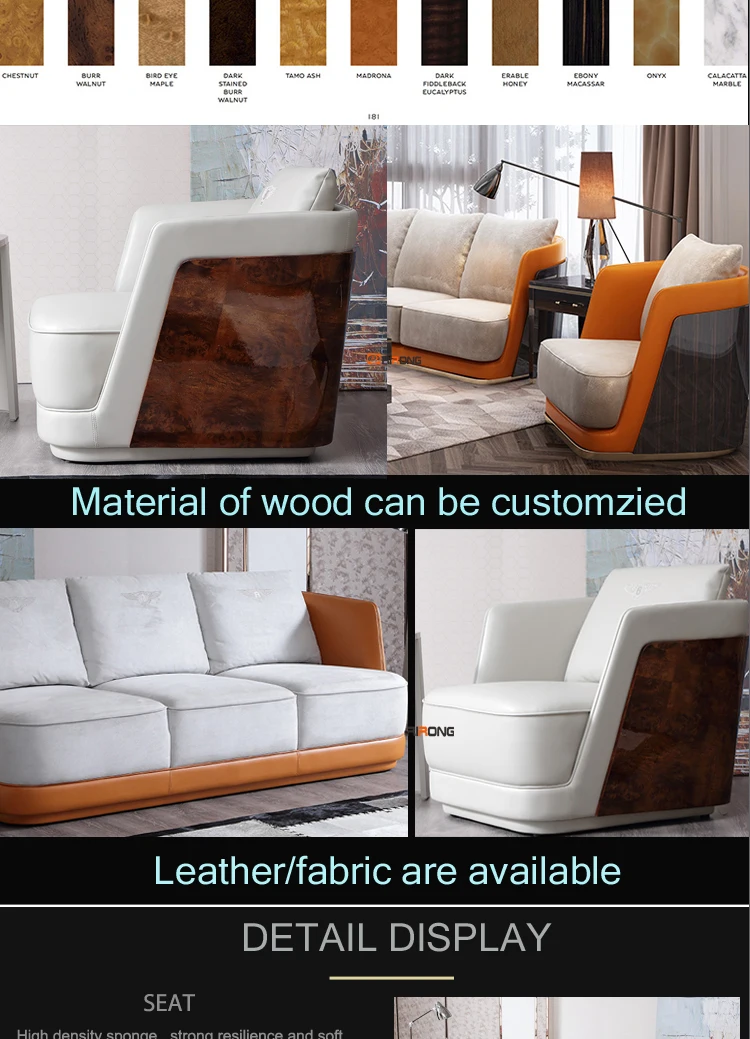 Italy Style Modern Luxury Home Study Living Room Office furniture Three seaters Office Sofa Couch