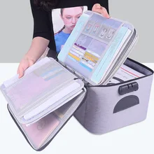 Waterproof A4 Documents Storage Bag Foldable Office Business Briefcase Mens Certificate Phone Handbag Travel Organize Accessory