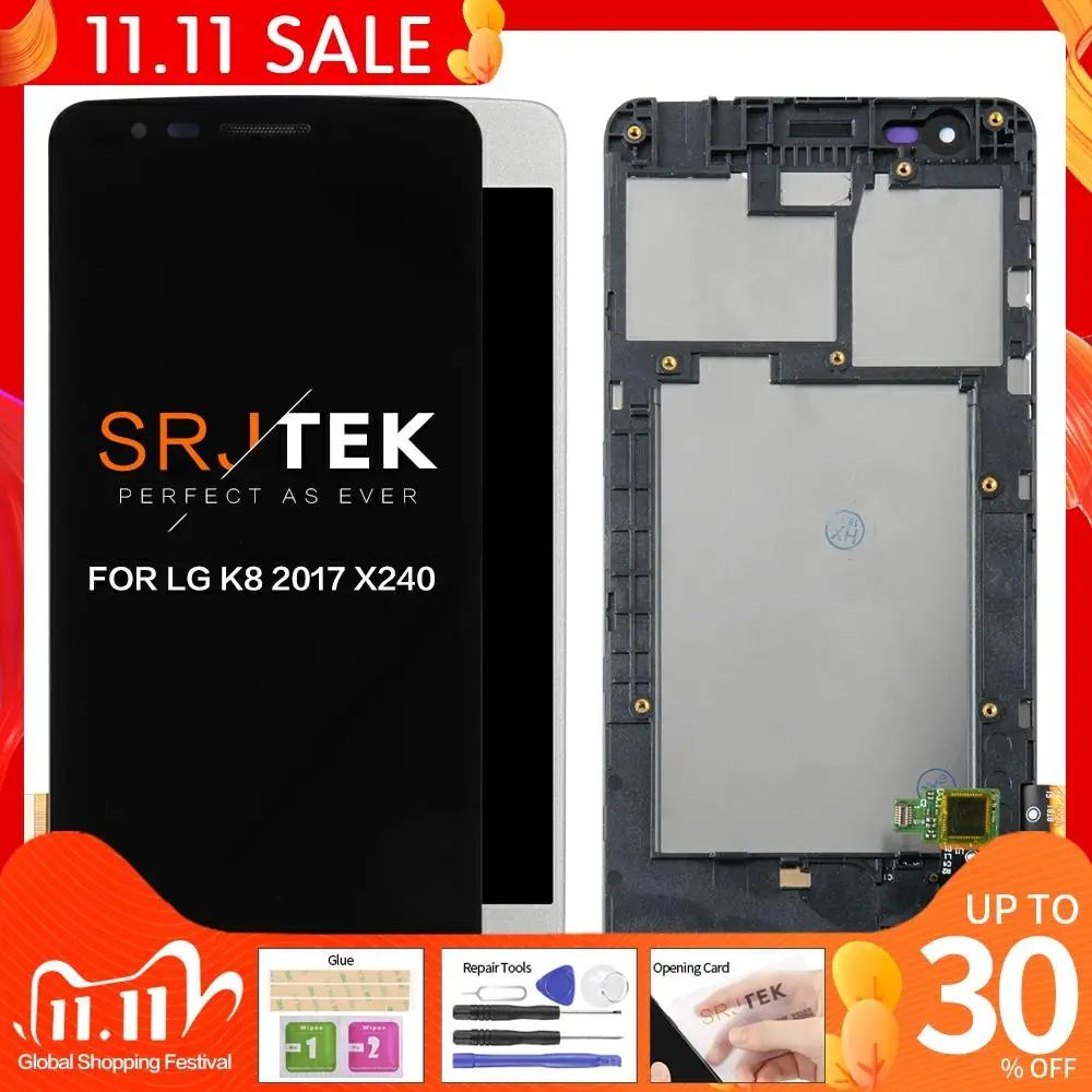 Оригинальный ЖК дисплей для LG K8 2017 X240 сенсорный экран дигитайзер с рамкой рамка