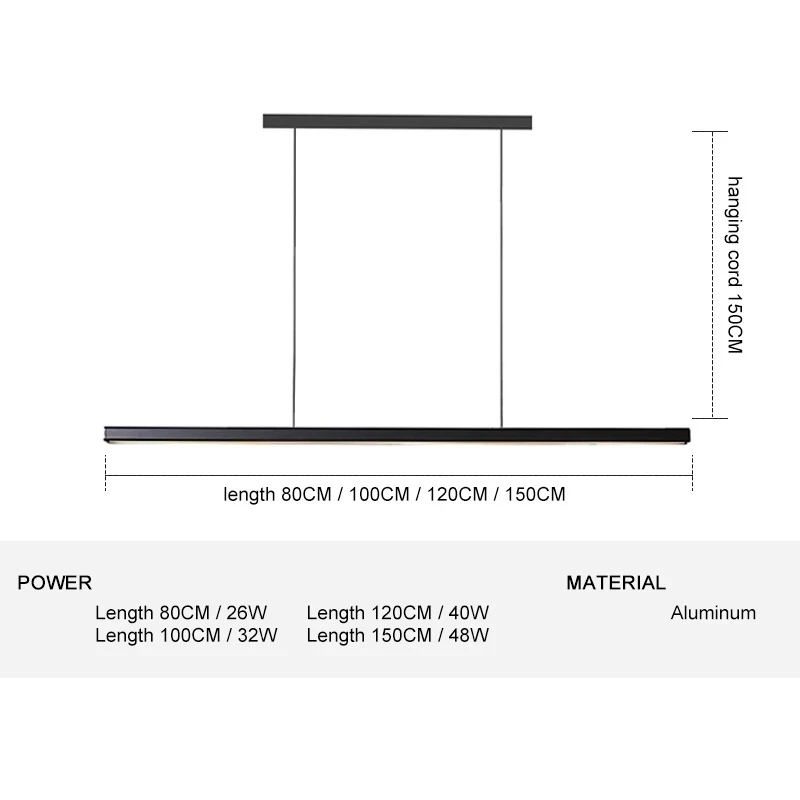 

Modern LED dining room chandelier lighting Nordic restaurant long hanging lights office fixtures Bar illumination study lamps