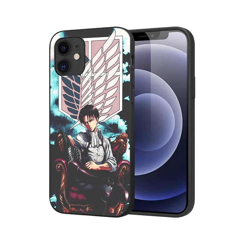 

Anime Phone Case Attack On Titan For Iphone 11/12/X/XR/XS/7/8 Pro Max Case Soft Plastic Shell Anti-fall Protective Cover