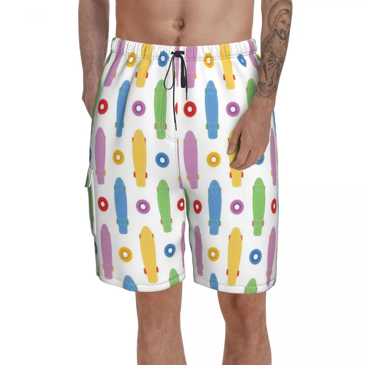 

Skateboard Board Shorts Swimming Trunks Polyester Men Bathing Pattern Swim Trunks