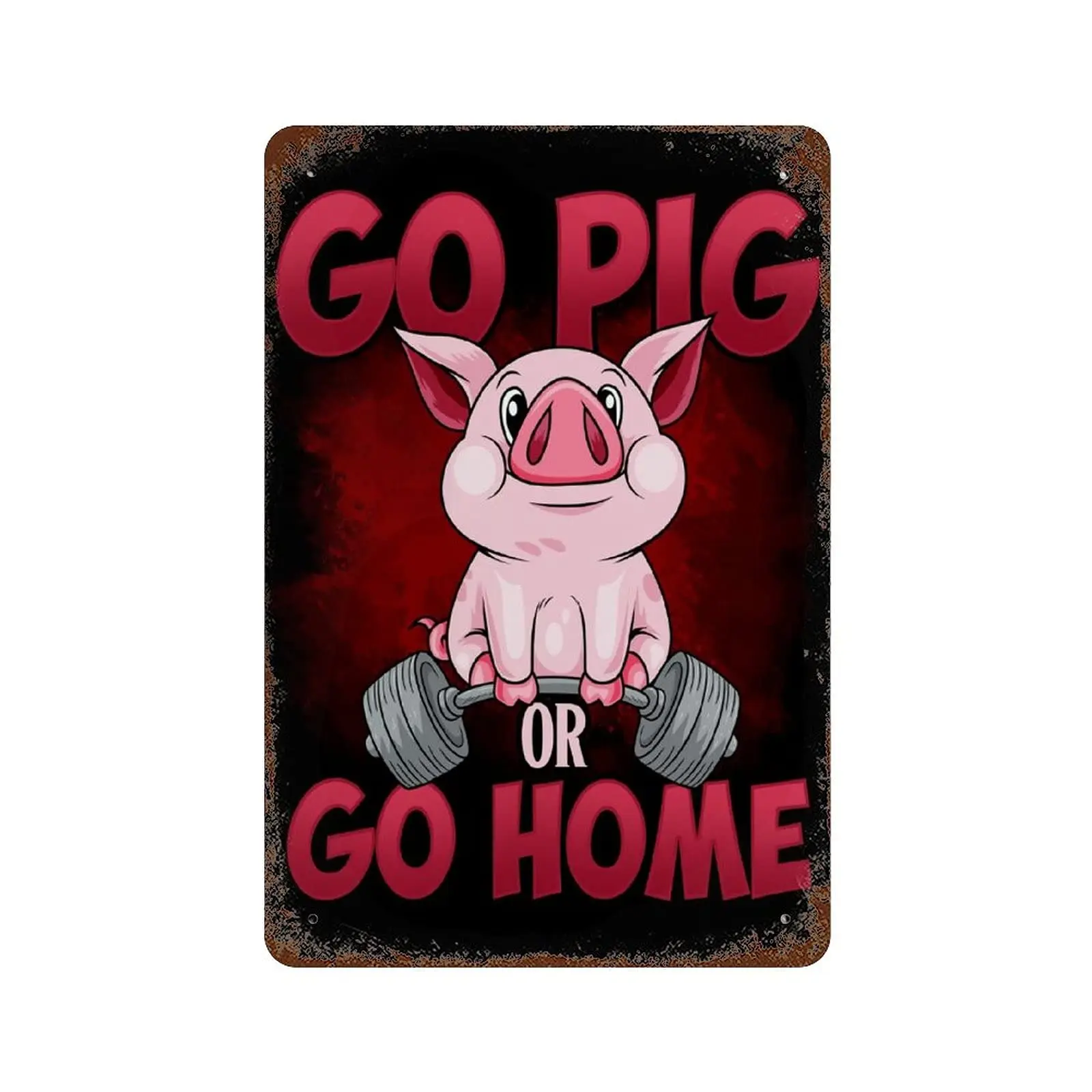 

Old-fashioned home decoration Art Poster Retro Vintage Metal Tin Sign Farmhouse Metal Signs Poster Go Pig Tin Sign Horizontal