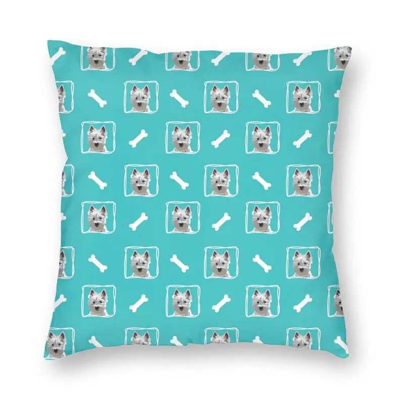 

West Highland Terrier Cushion Covers Sofa Living Room Animal Pet Dog Square Throw Pillow Cover 40x40