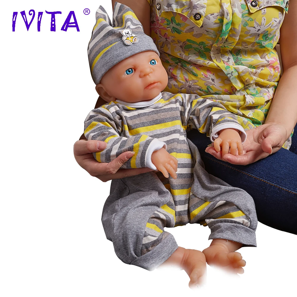Отправка из США и Китая IVITA WB1502 18 дюймов 3800 г полностью силиконовая Реалистичная кукла реборн реалистичные Игрушки для маленьких мальчиков Глаза открываются