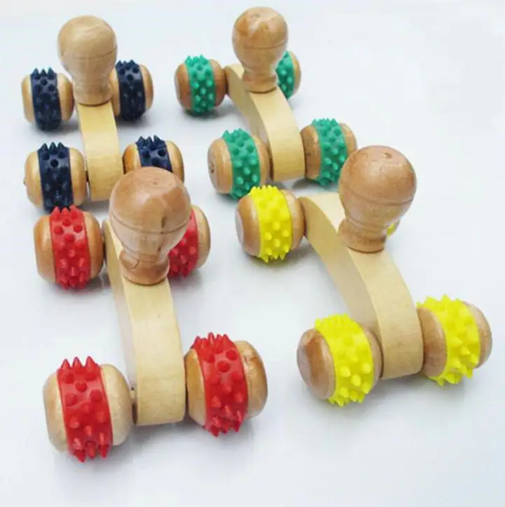 Массажер для тела деревянный ручной массажер релаксации 4 колеса 1 шт./лот| |