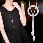 Женское Ожерелье BYSPT, длинное колье с кристаллами, серебристого цвета