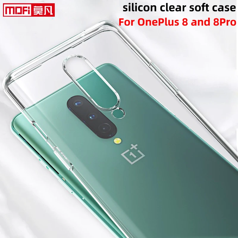 clear cover for oneplus 8pro case oneplue 8 cover soft tpu back ultra thin transparent silicon mofi oneplus 8pro slim coque case