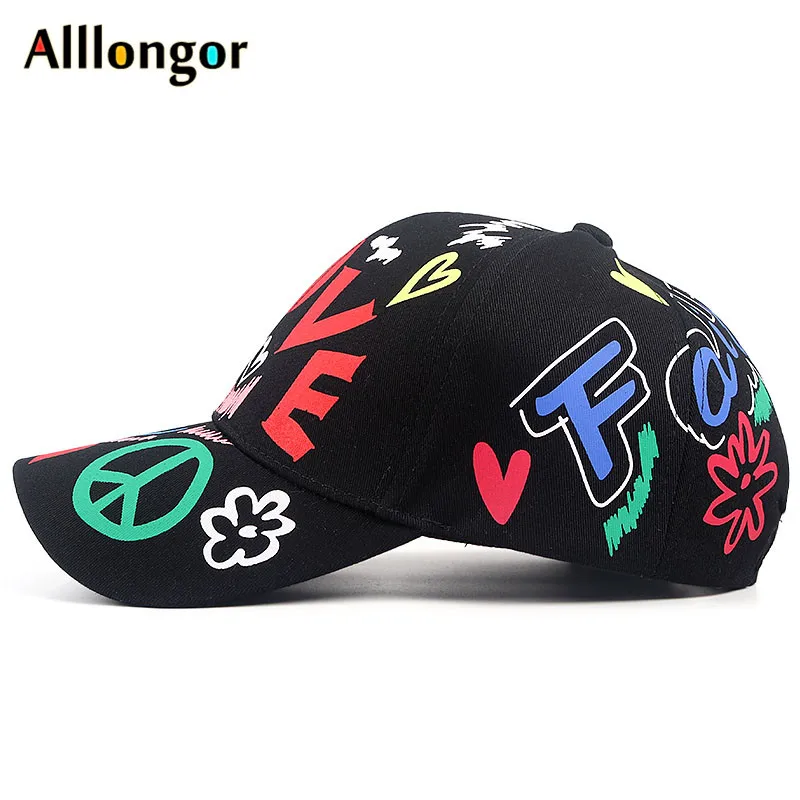 Кепка бейсболка женская с мультяшным принтом Модная хлопковая в стиле хип хоп