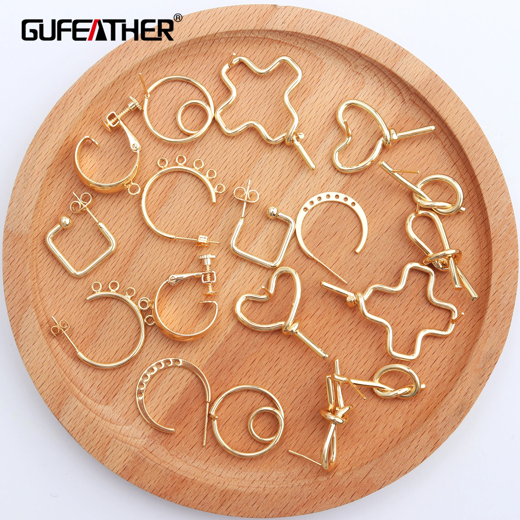 GUFEATHER M332 ювелирные аксессуары изделия части ручная работа 18 k Золотая серьга