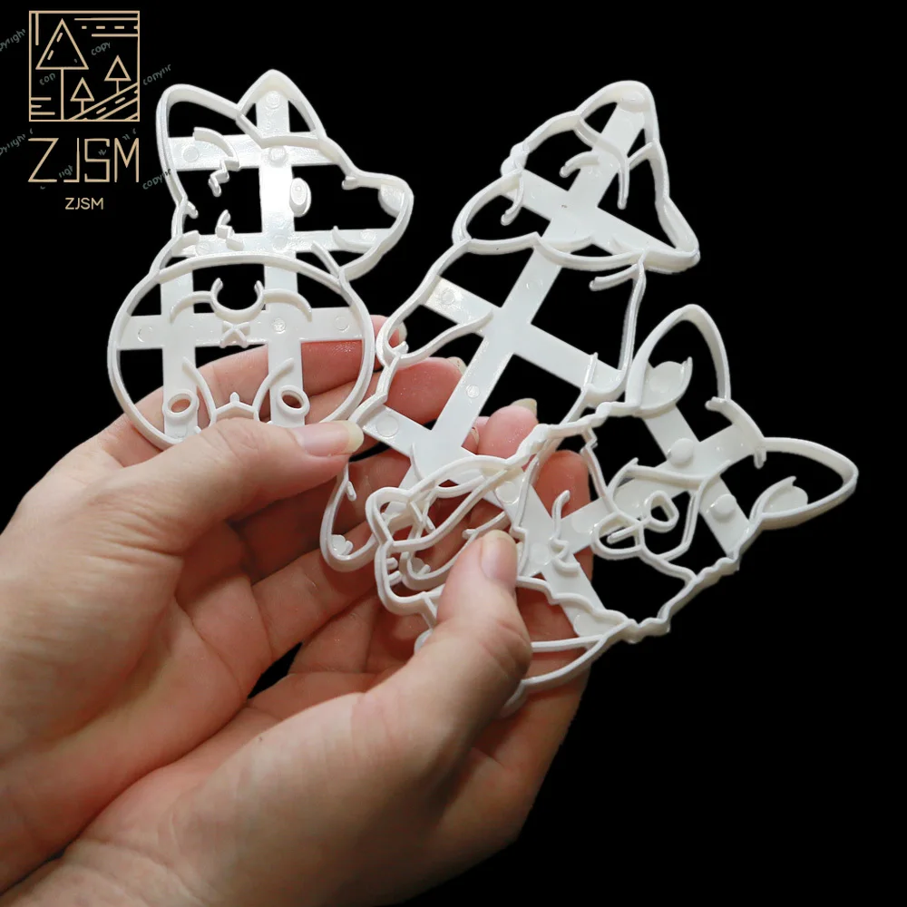 

3Pcs/Set Biscuit Baking Tool Cute Funny Corgi Dog Shaped Cookie Cutters Mold Kitchenware Bakeware Tool DIY Mold For kids Hand