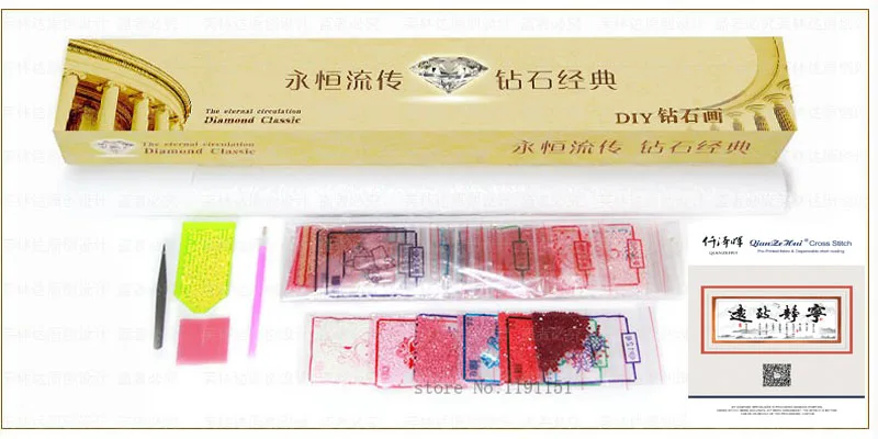 Алмазная вышивка QIANZEHUI для рукоделия мозаика из круглых бриллиантов 5D алмазная